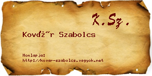 Kovár Szabolcs névjegykártya